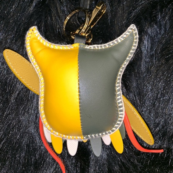 BURBERRY MULTICOLOR LEATHER OWL CHARM - Picture 2 of 4